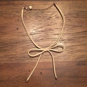 Suede bow choker necklace
